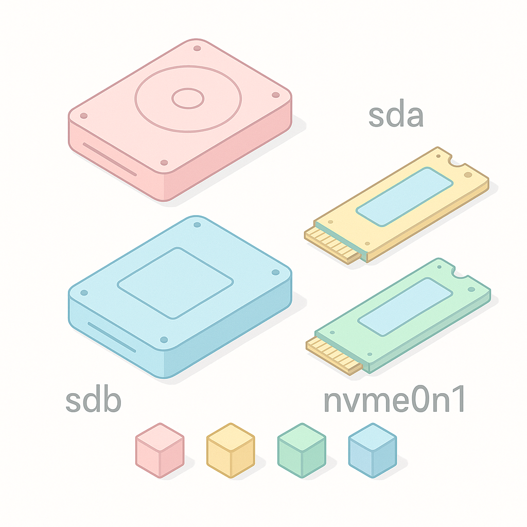 【Linux】sda・sdbとは？Linuxのディスク名の意味と違いをわかりやすく解説